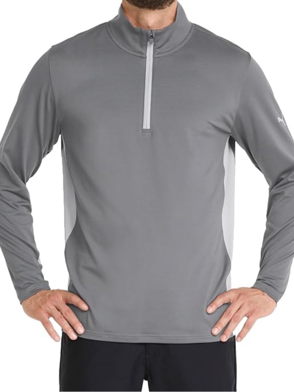 NWT Puma Men’s Gray Lightweight Quarter-Zip Shirt Jacket size M